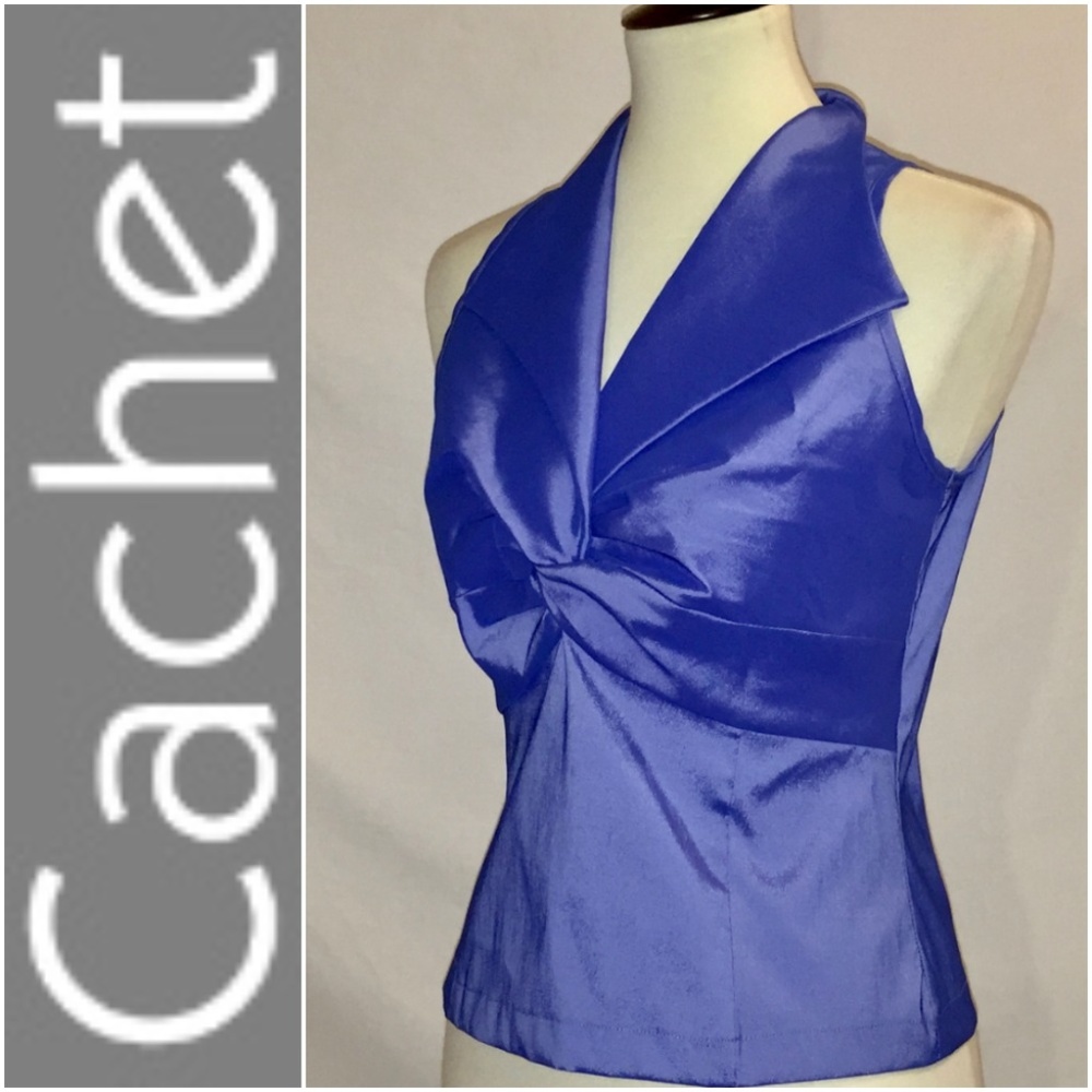 Vintage Cachet Top Blouse Sz 10 Periwinkle Blue